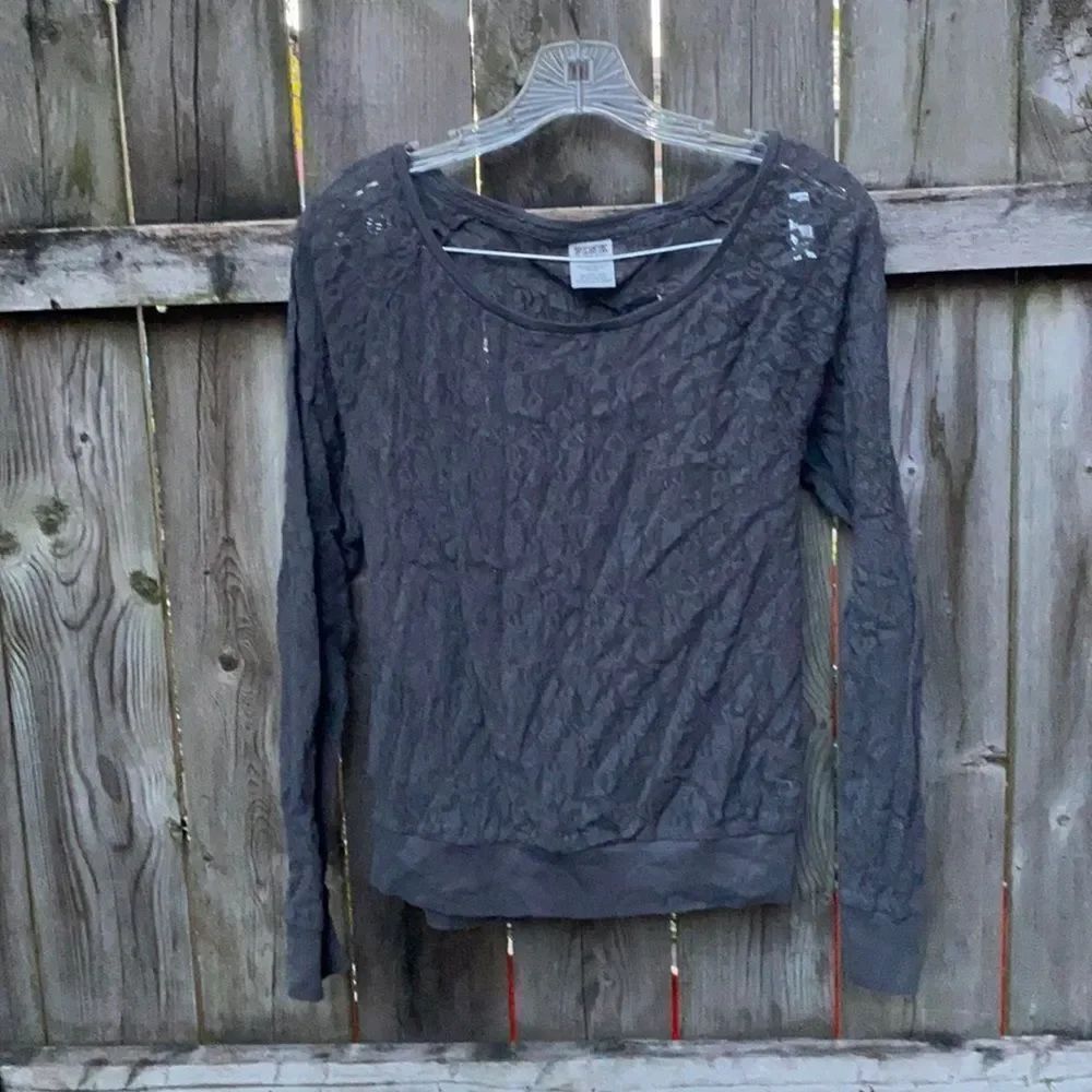 Pink Gray Lace Top sz. S